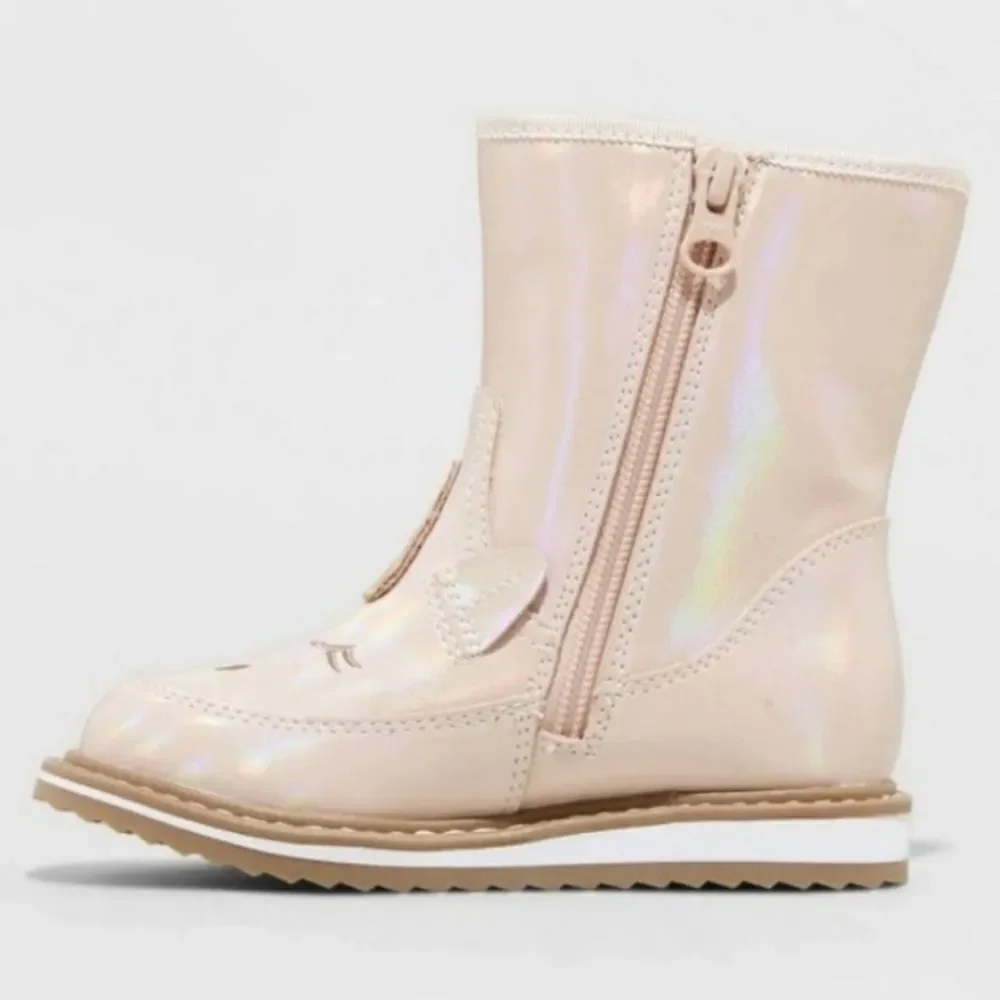 Toddler Girls' Isla Unicorn Zipper Slip-On Winter Boots - Cat & Jack Pink Size 5
